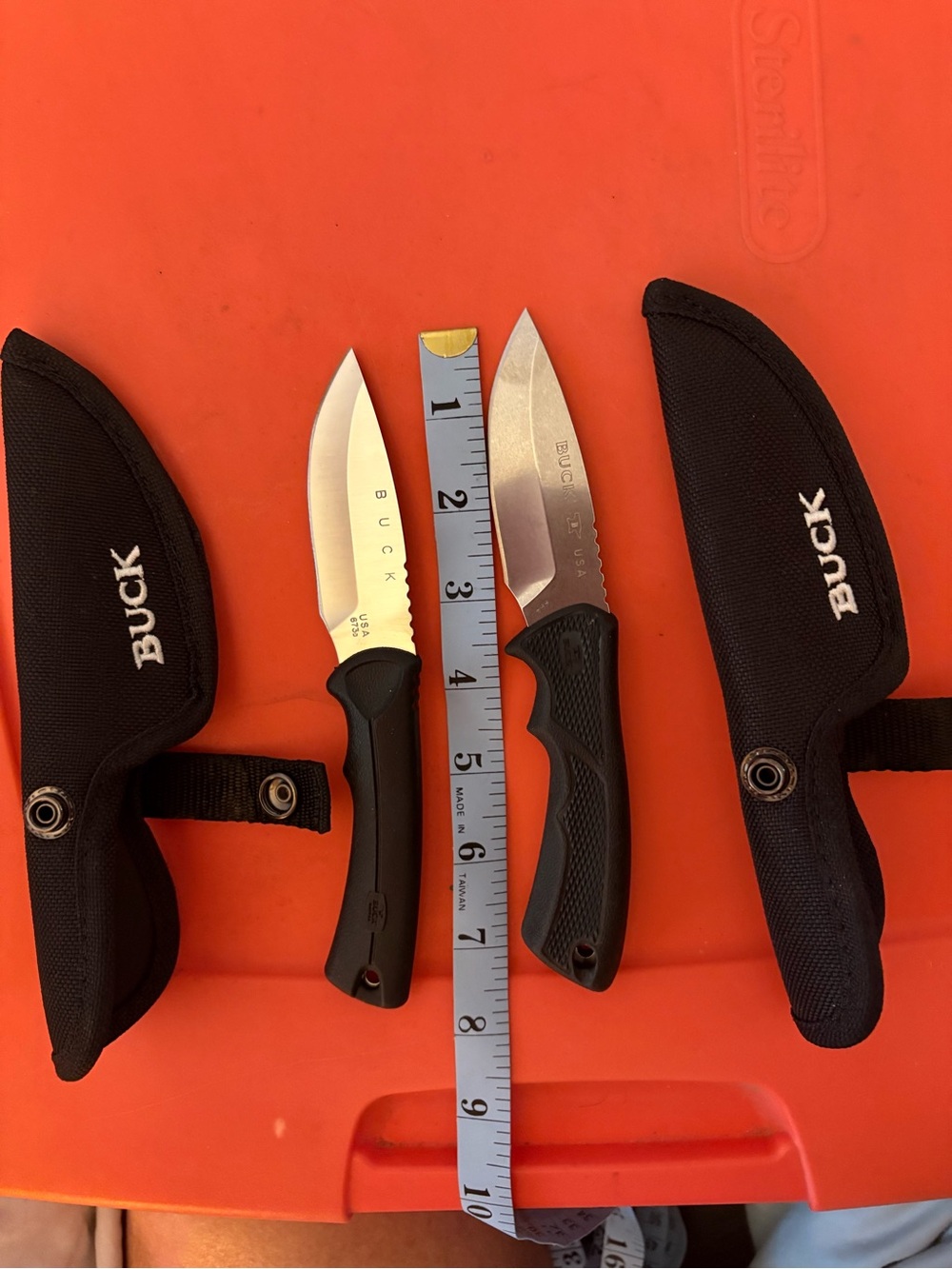 BUCK Fixed Blade Knife Pair in Black Handles